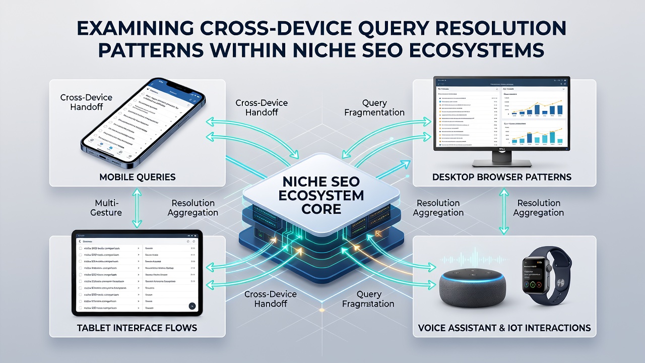 Graph displaying query resolution rates and device transition frequencies in niche SEO sectors